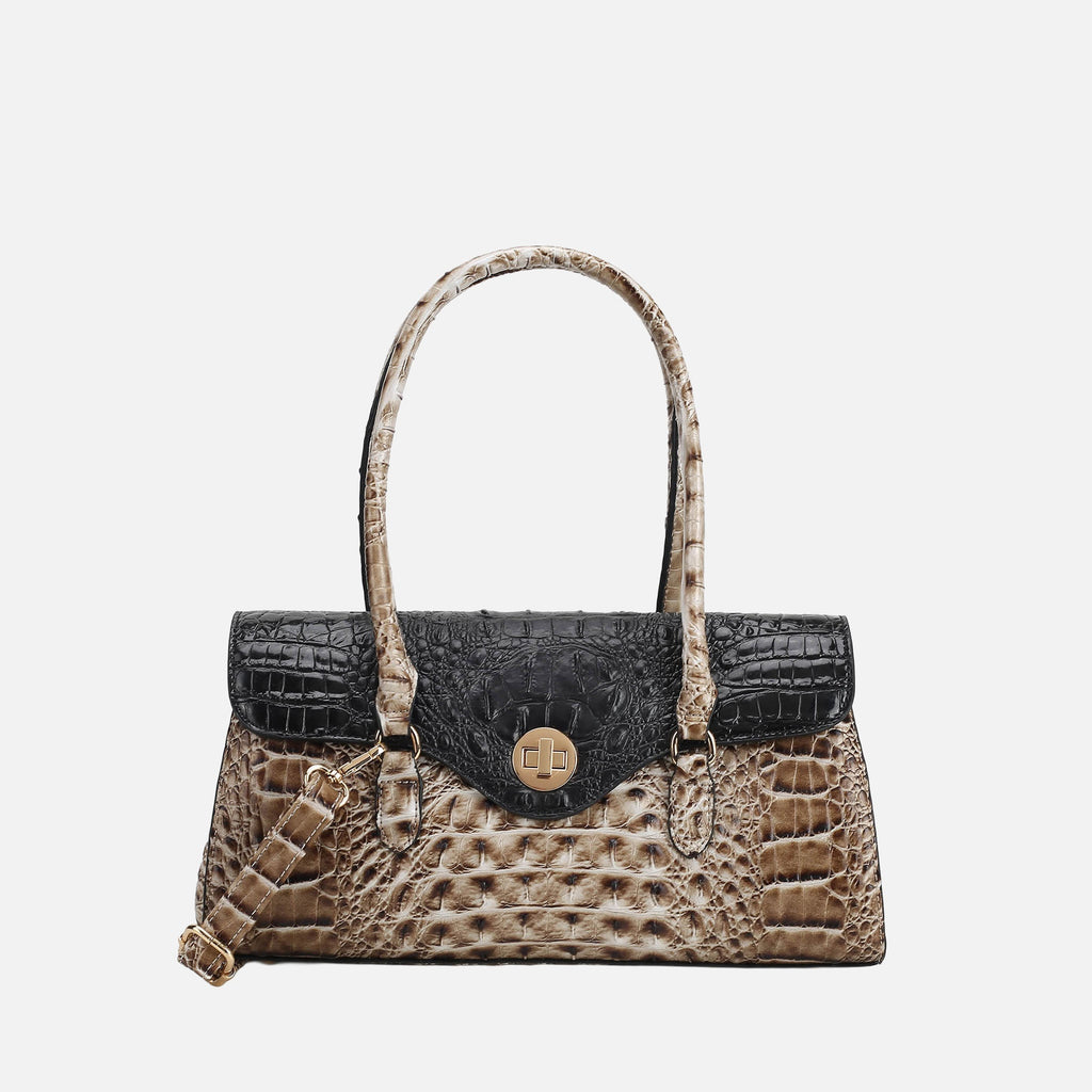 Liviana Croc-Embossed Shoulder Bag