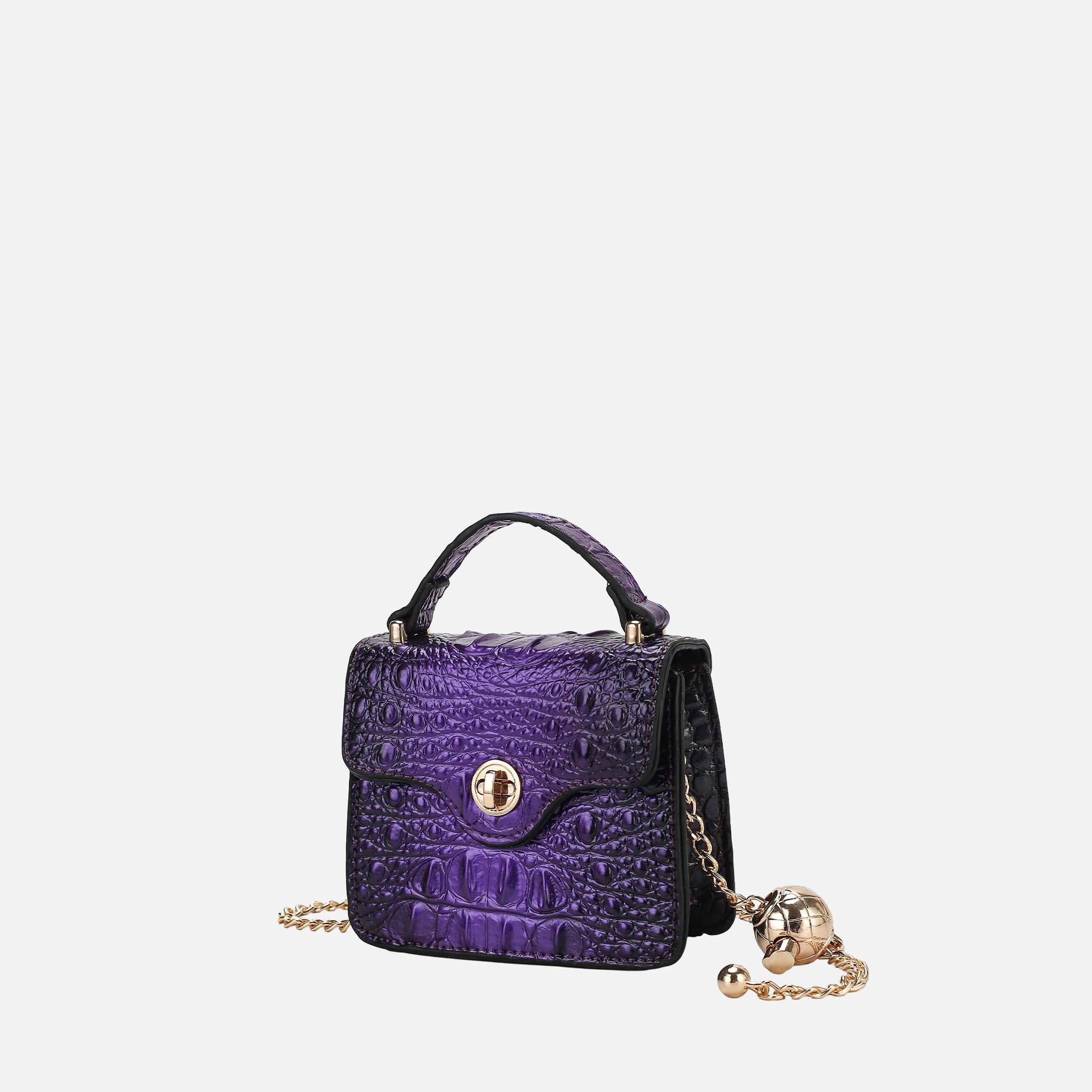 Luxe Croc-Embossed Mini Satchel