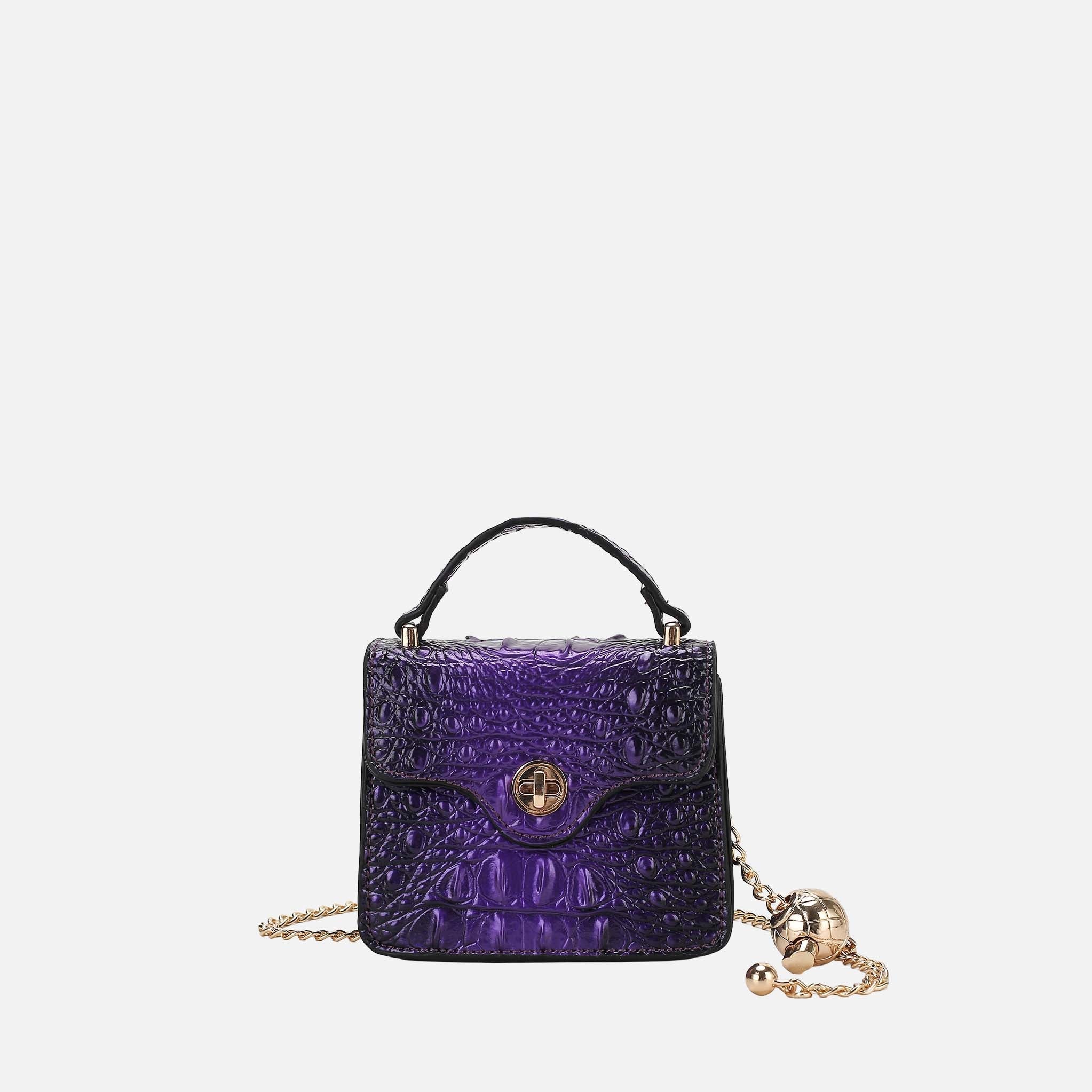 Luxe Croc-Embossed Mini Satchel