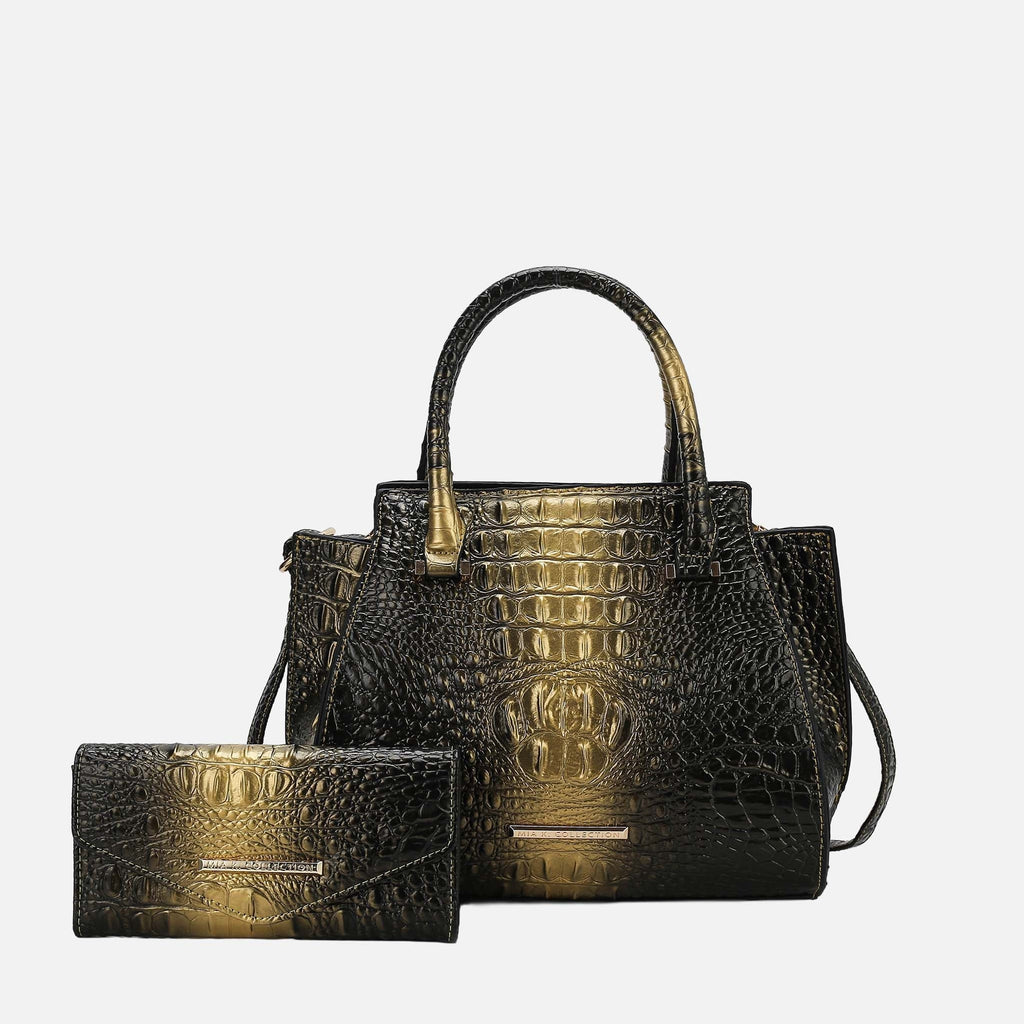 Bently Croc-Embossed Tote and Set