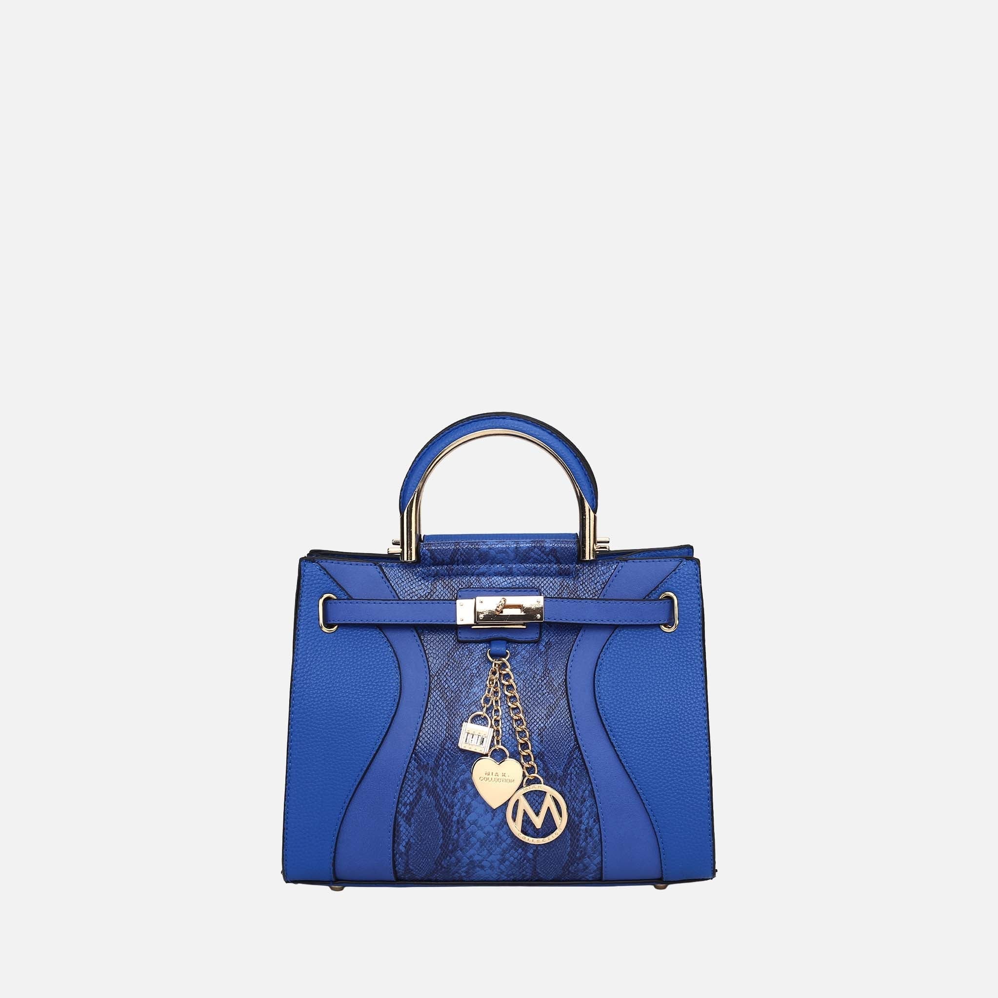Cassia Snake Embossed Satchel Bag