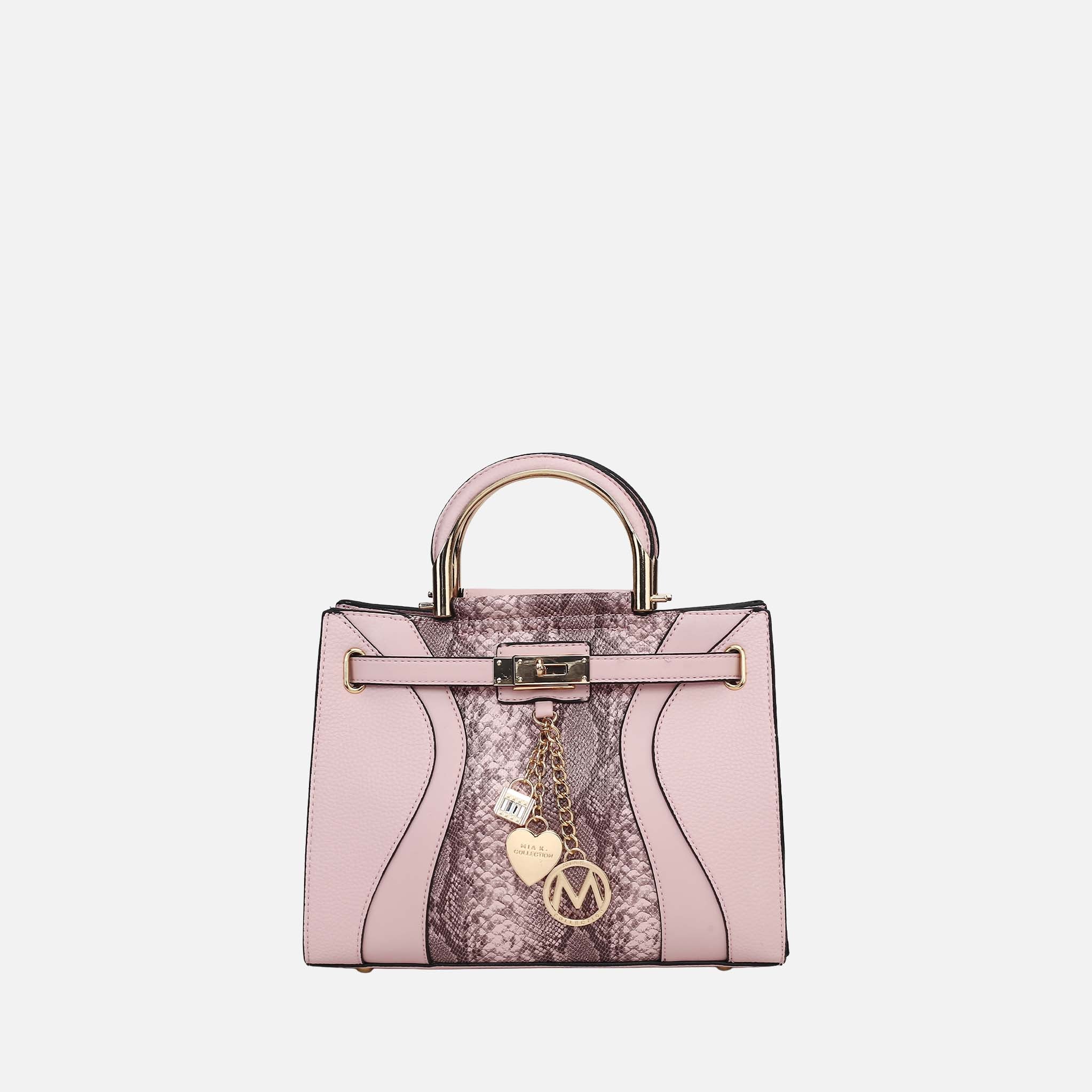 Cassia Snake Embossed Satchel Bag