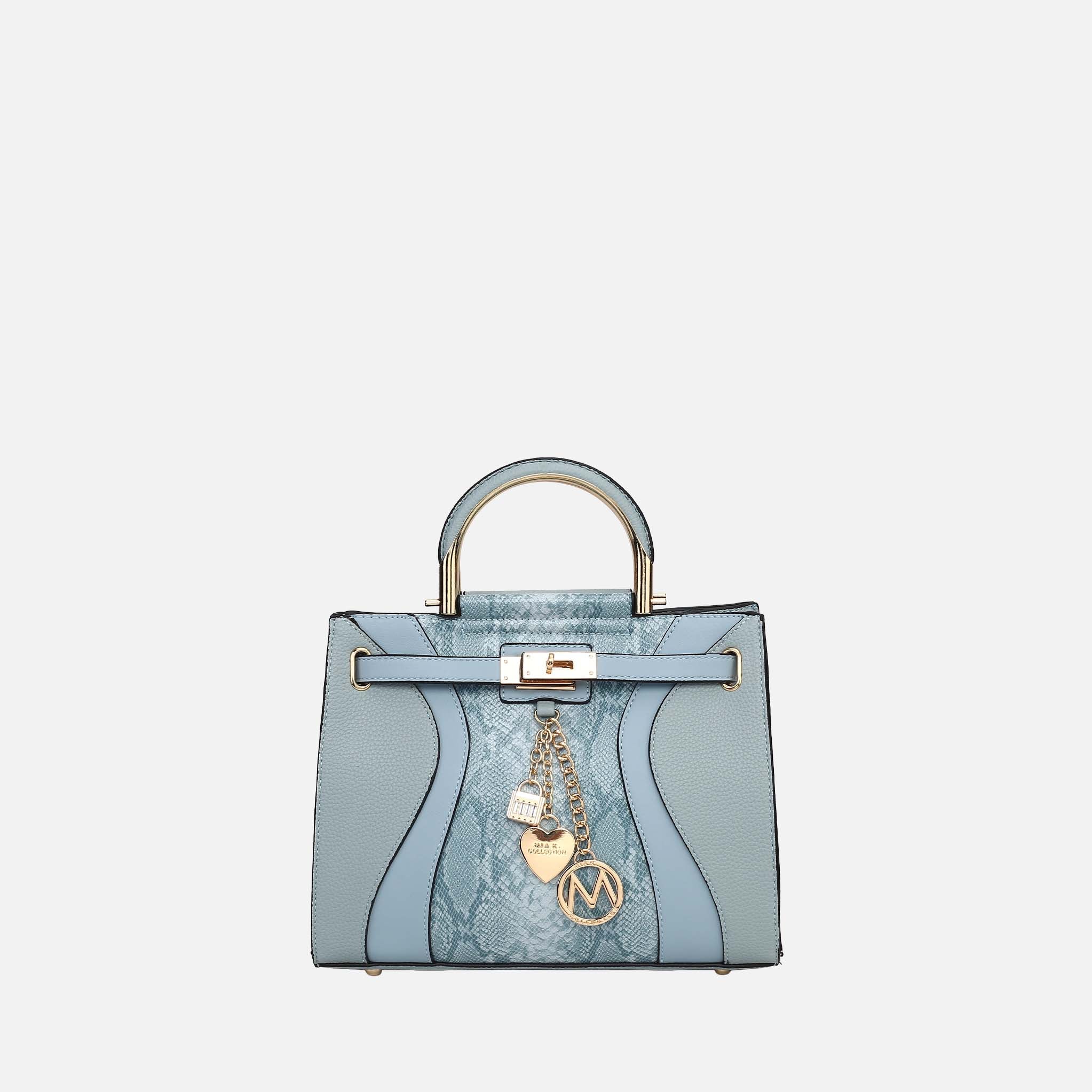 Cassia Snake Embossed Satchel Bag