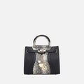 Cassia Snake Embossed Satchel Bag