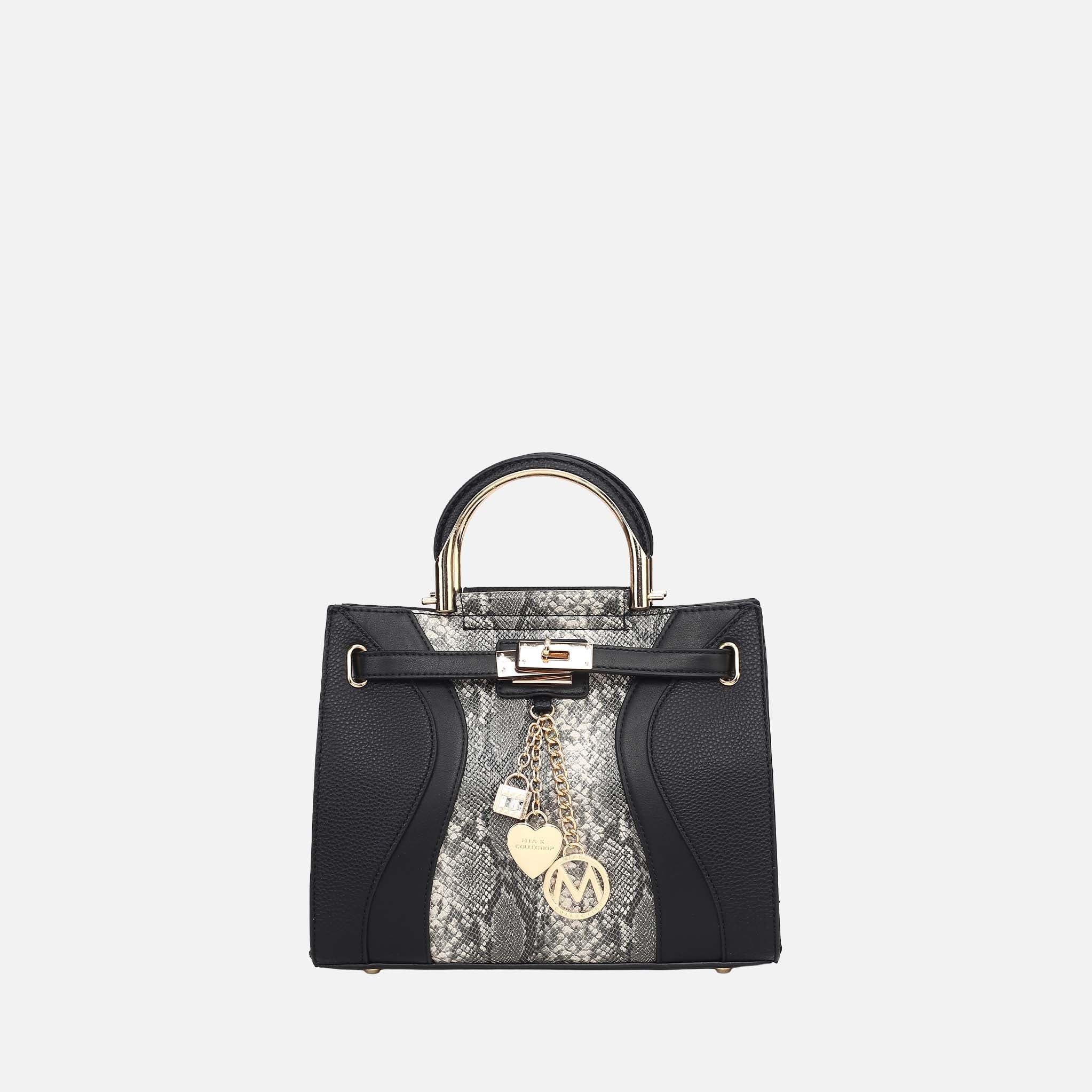 Cassia Snake Embossed Satchel Bag