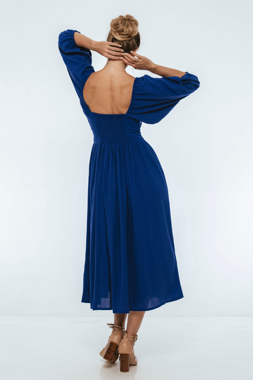 Genevieve Puff Sleeve Midi Dress