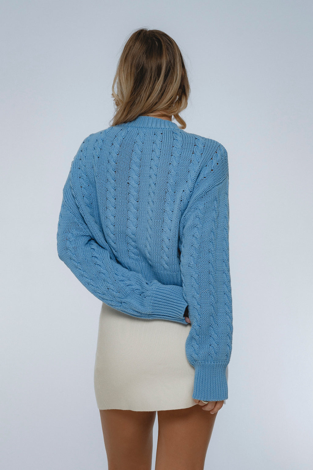 Parisse Cropped Knitted Cardigan