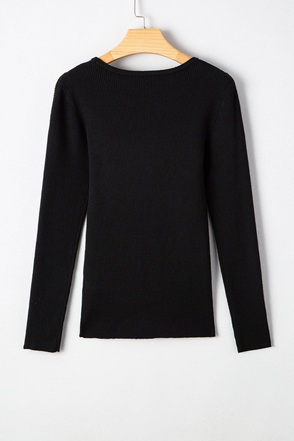 Amaya Ribbed Knit Cold Shoulder Sweater - Threaded Pear