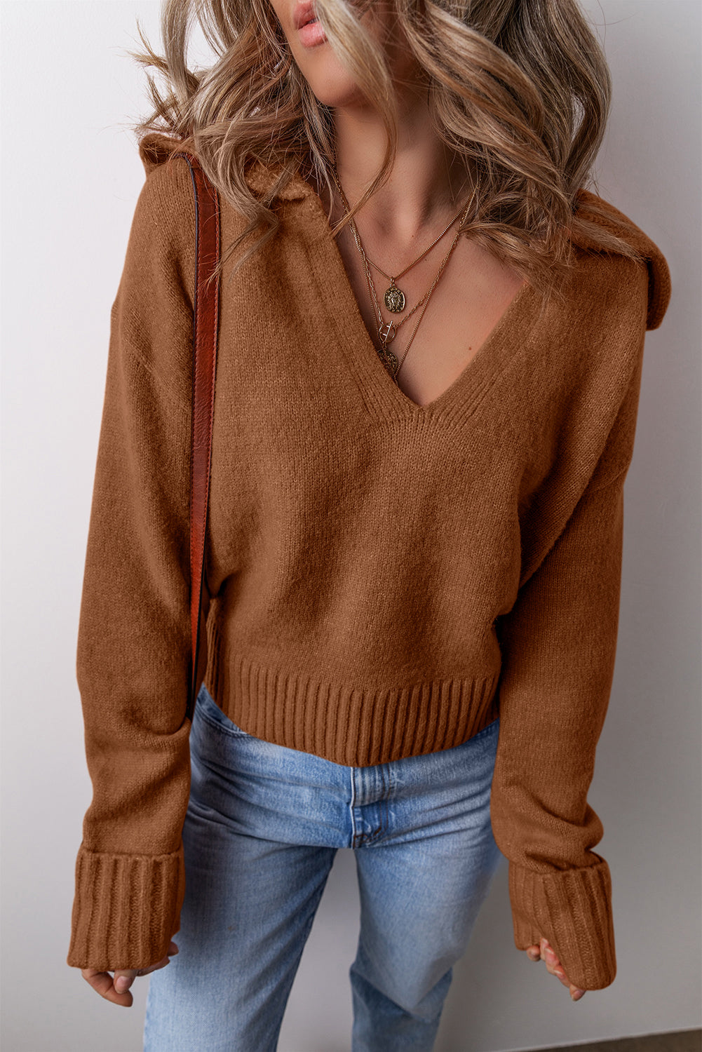 Avery Edge Sexy Elegant Sweater - Threaded Pear