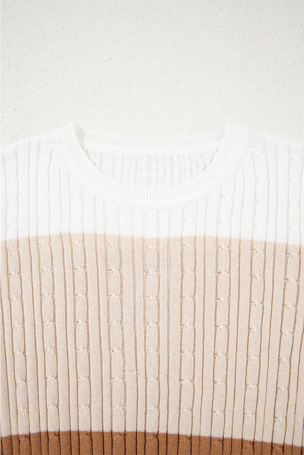 Madison Colorblock Cable Knit Sweater - Threaded Pear