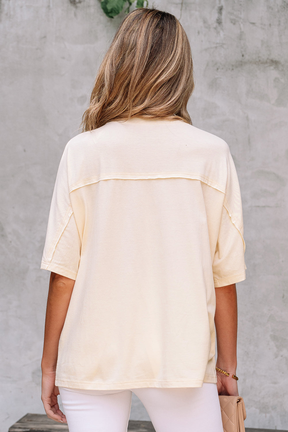 Hannah Flower Patched Loose Top - Threaded Pear