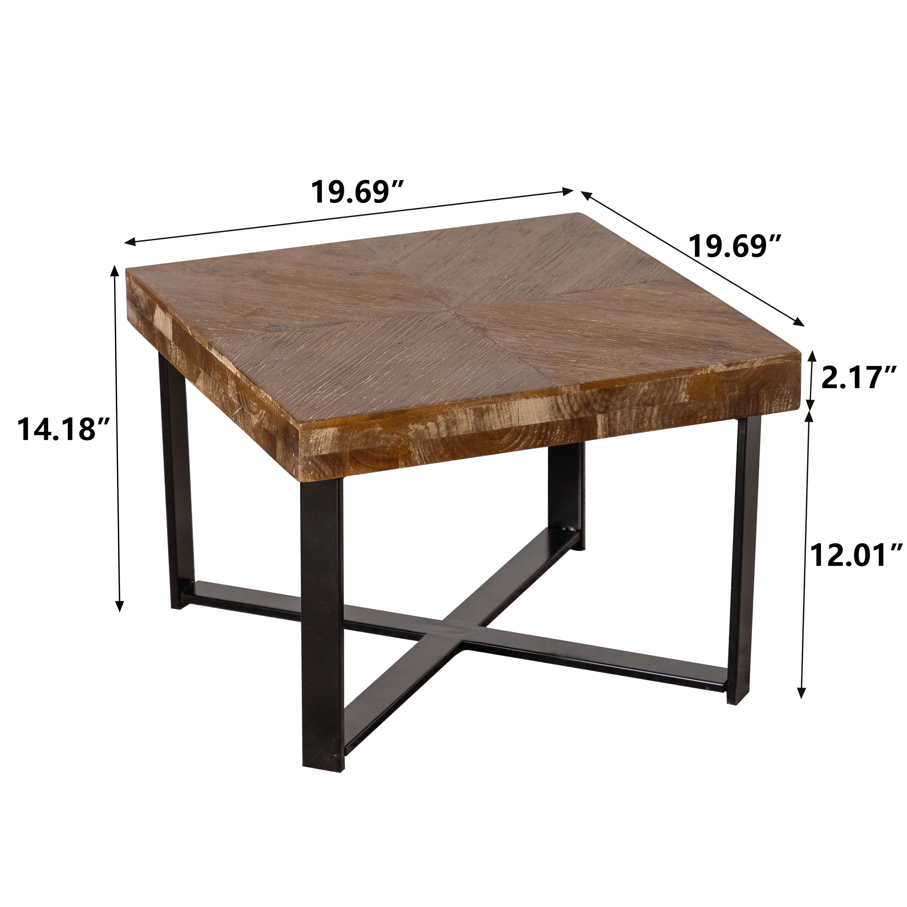 Modern Retro Splicing Square Coffee Table Set of 2