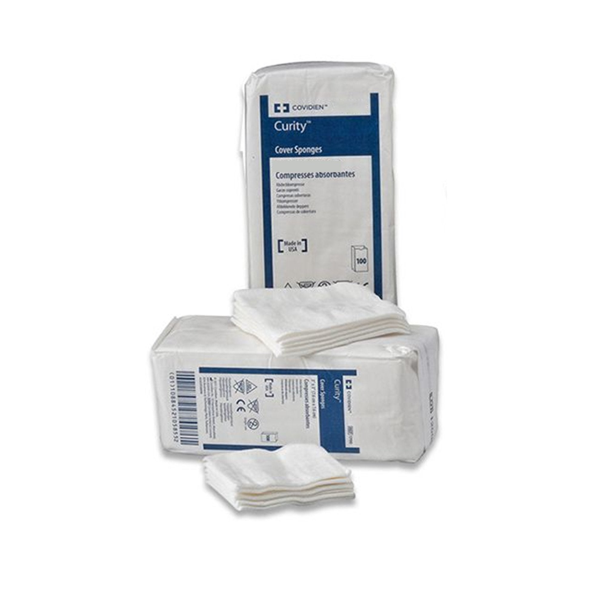 Cellulose Filled Nonwoven Sponge Curity 3 X 3 Inch 4-Ply NonSterile