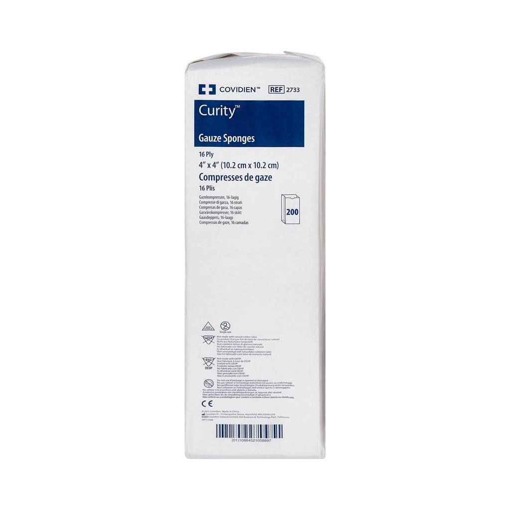 Gauze Sponge Curity 4 X 4 Inch 16-Ply NonSterile