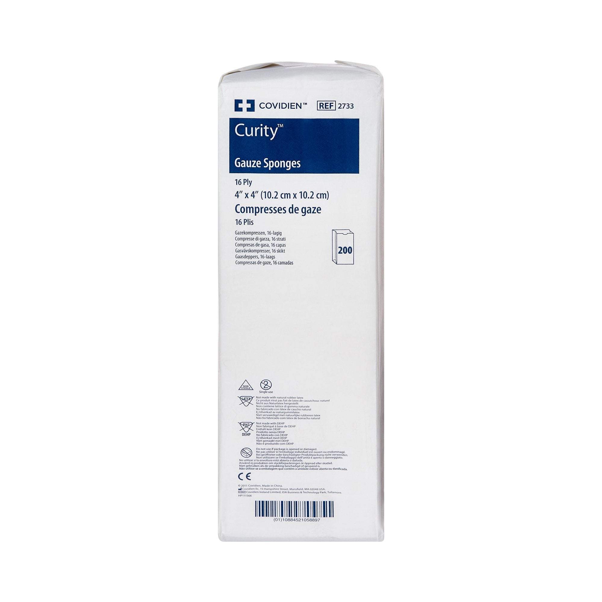 Gauze Sponge Curity 4 X 4 Inch 16-Ply NonSterile