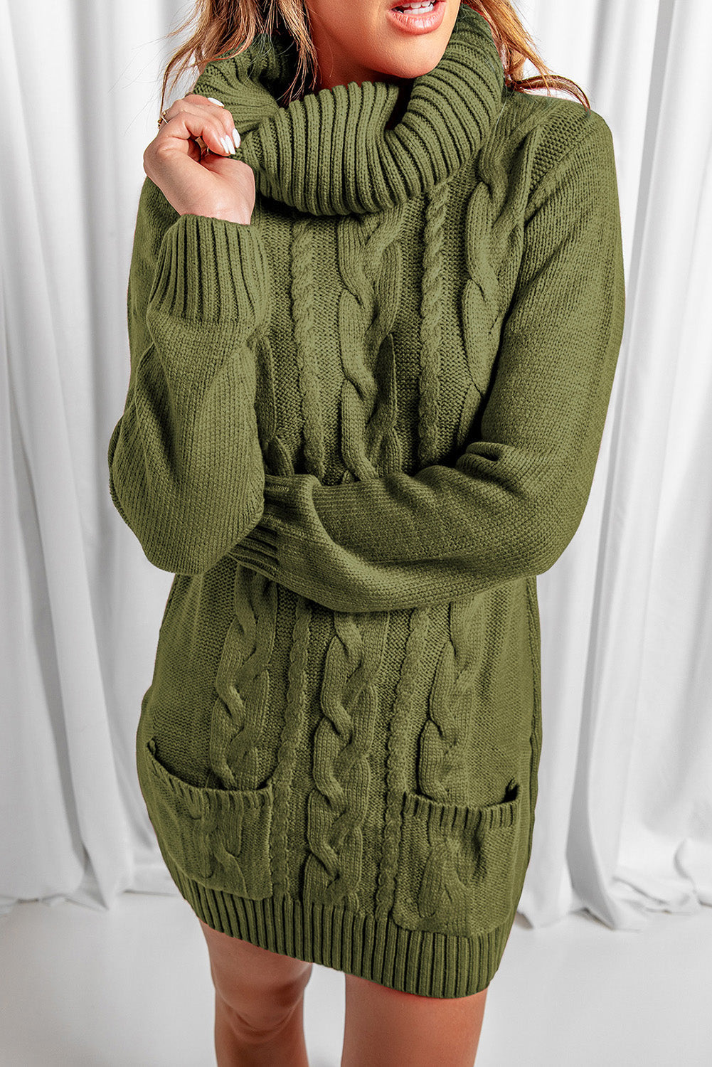 Isabella Cowl Cable Knit Sweater by Threaded Pear