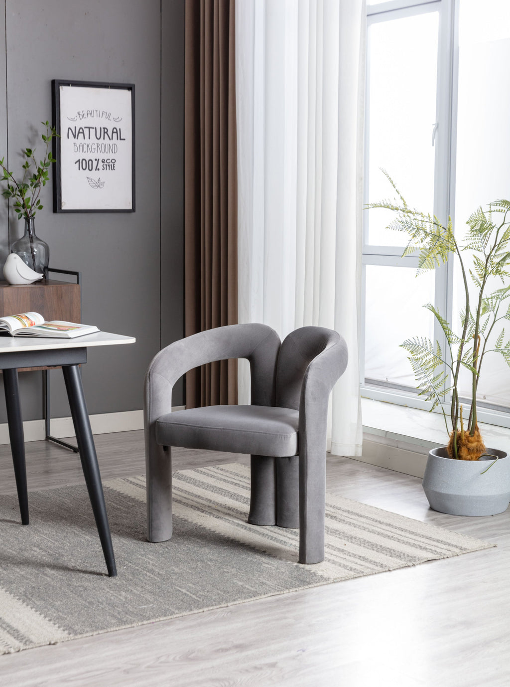 Set of 2 Contemporary Upholstered Accent Chair
