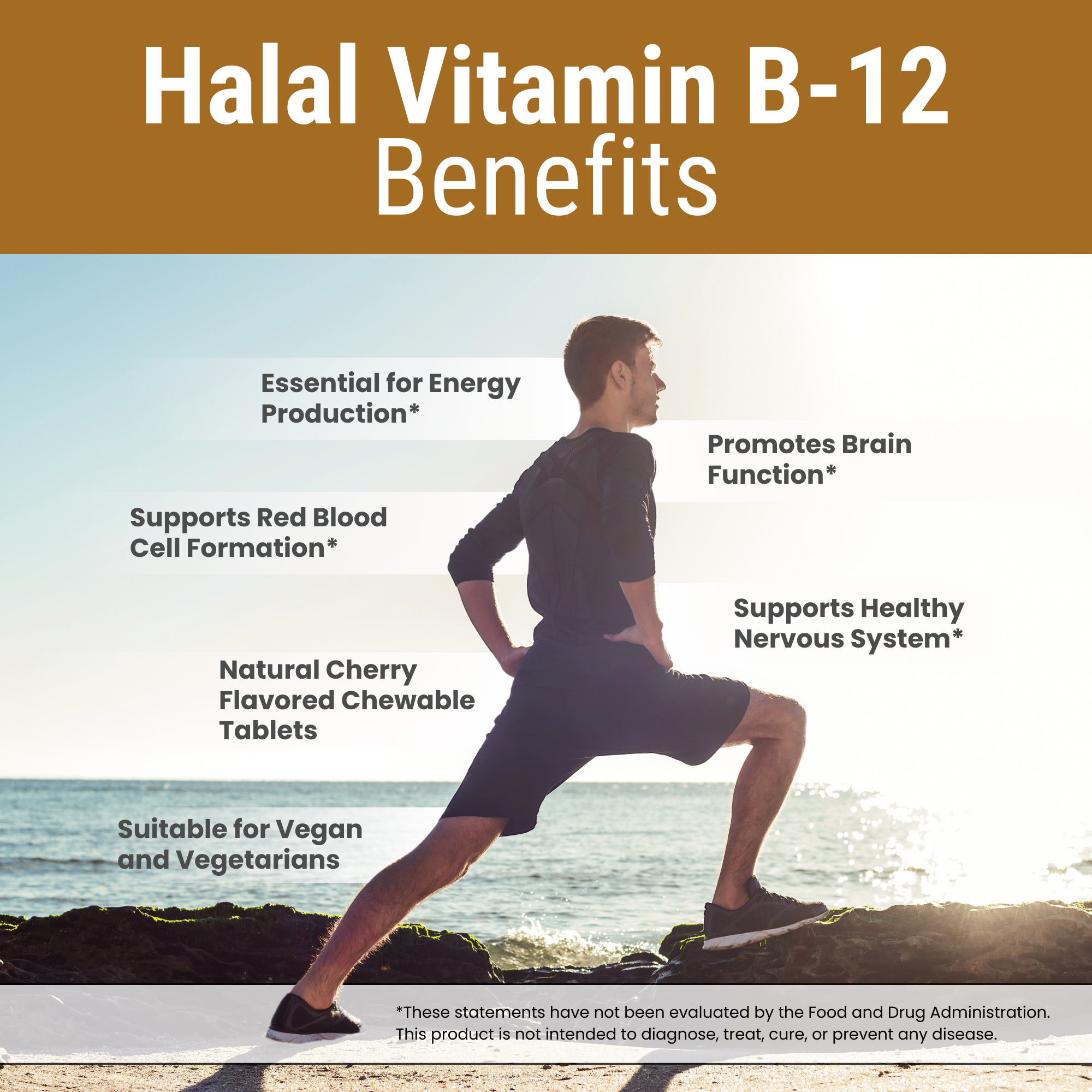 Halal Vitamin B-12 Chewable Tablets (3-Pack)