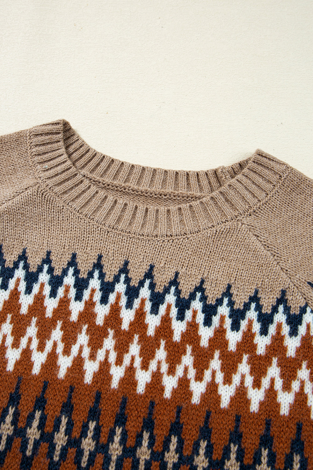 Eva Aztec Crew Neck Sweater - Threaded Pear