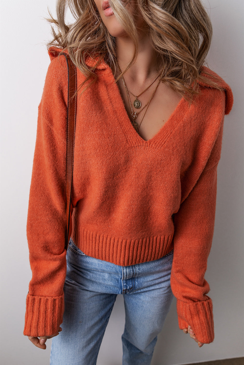 Avery Edge Sexy Elegant Sweater - Threaded Pear