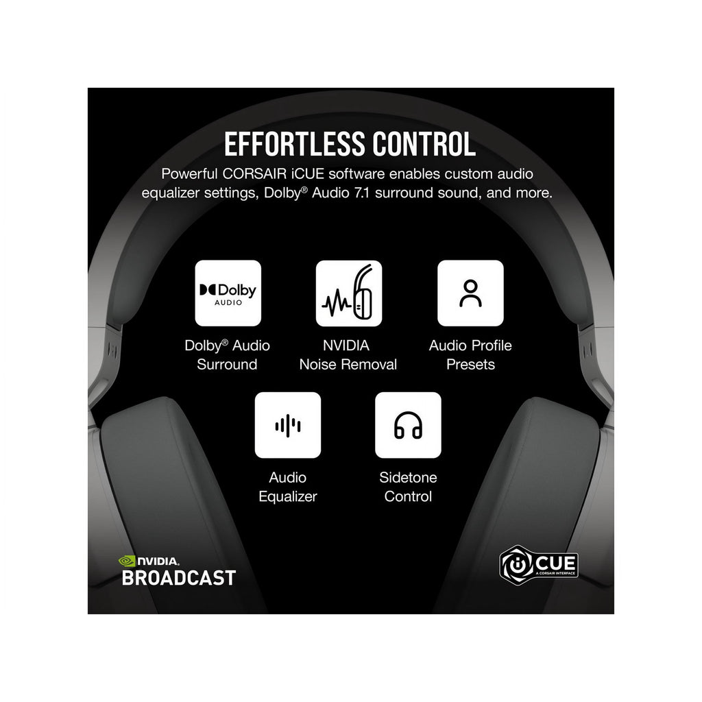 CORSAIR HS Series HS55 Wireless Gaming Headset for PC, PS5, and Mobile - White