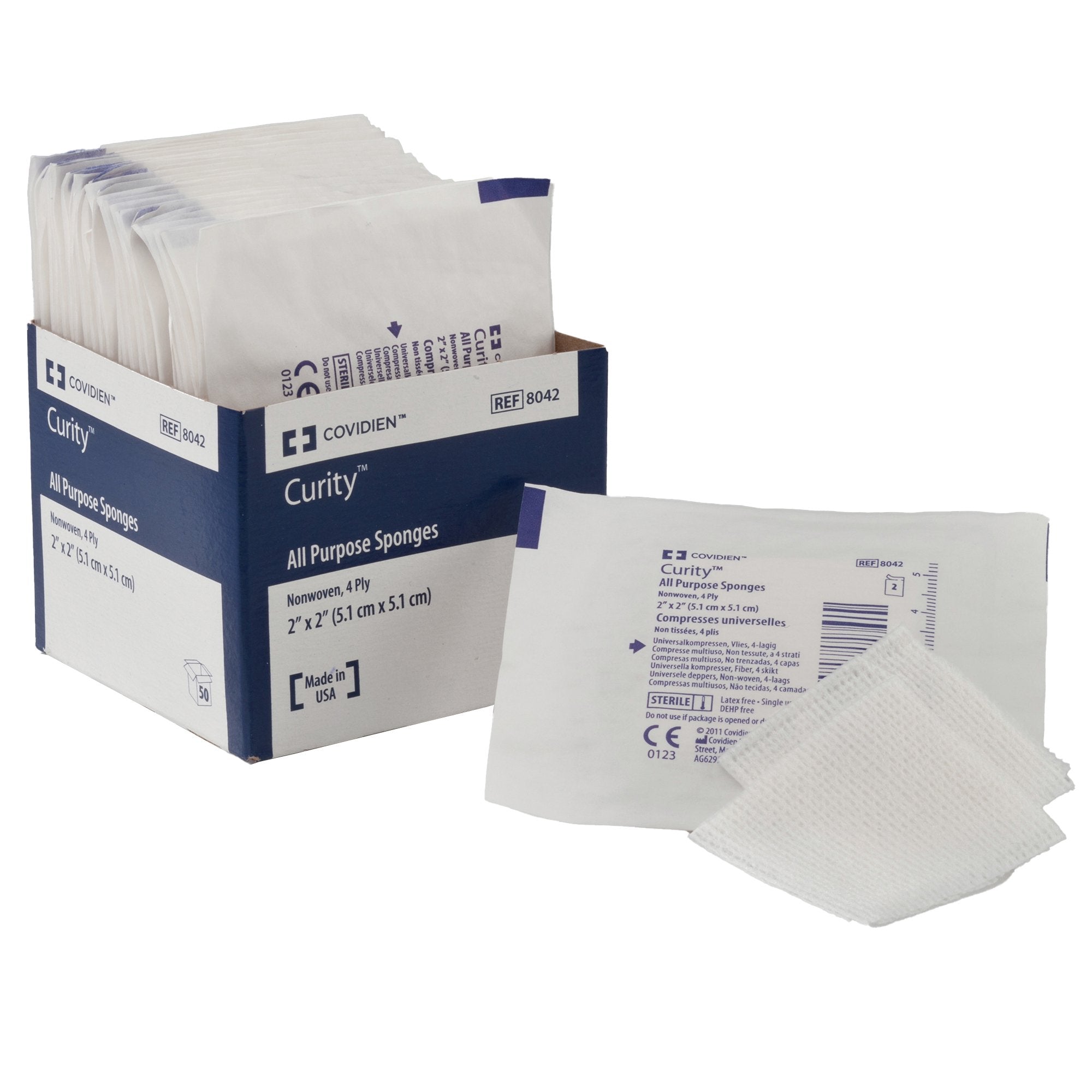 Nonwoven Sponge Curity 3 X 3 Inch 4-Ply Sterile