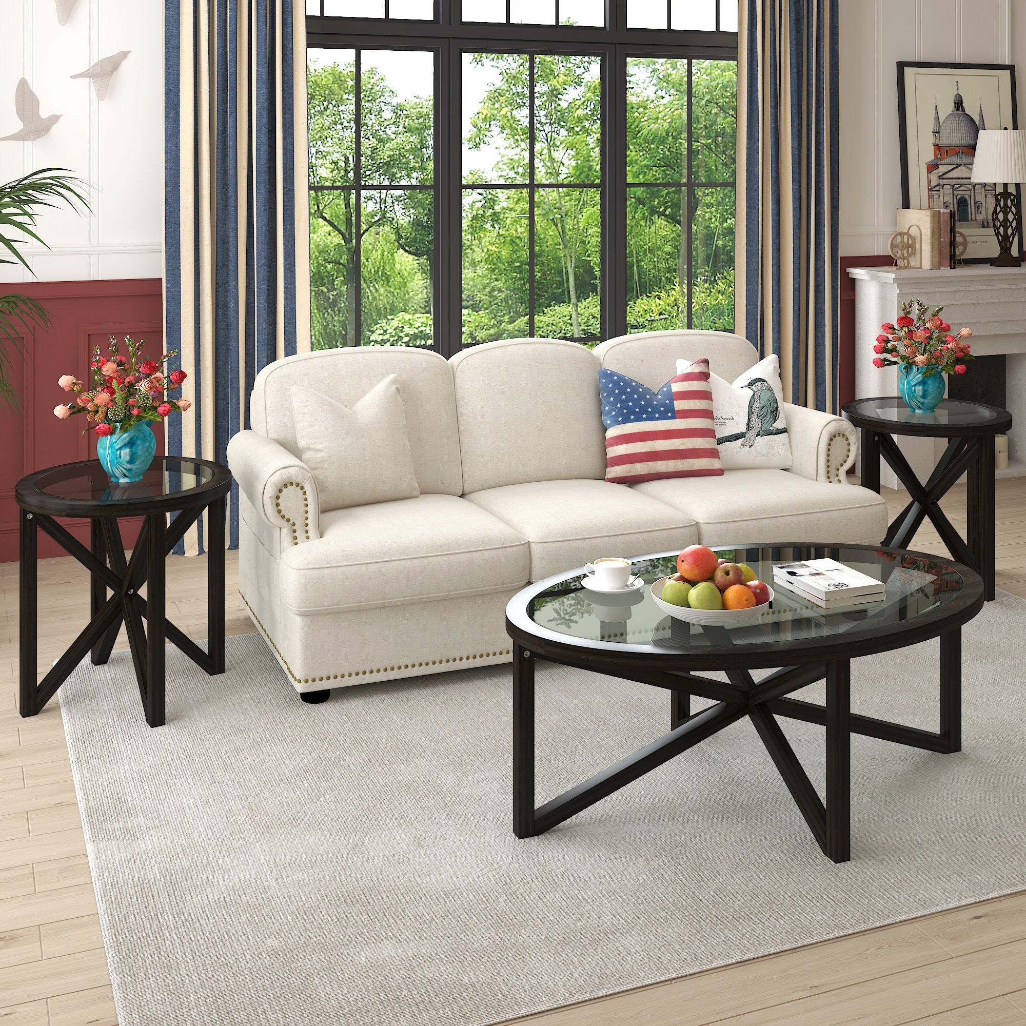 Modern Simple Tempered Glass Side Table