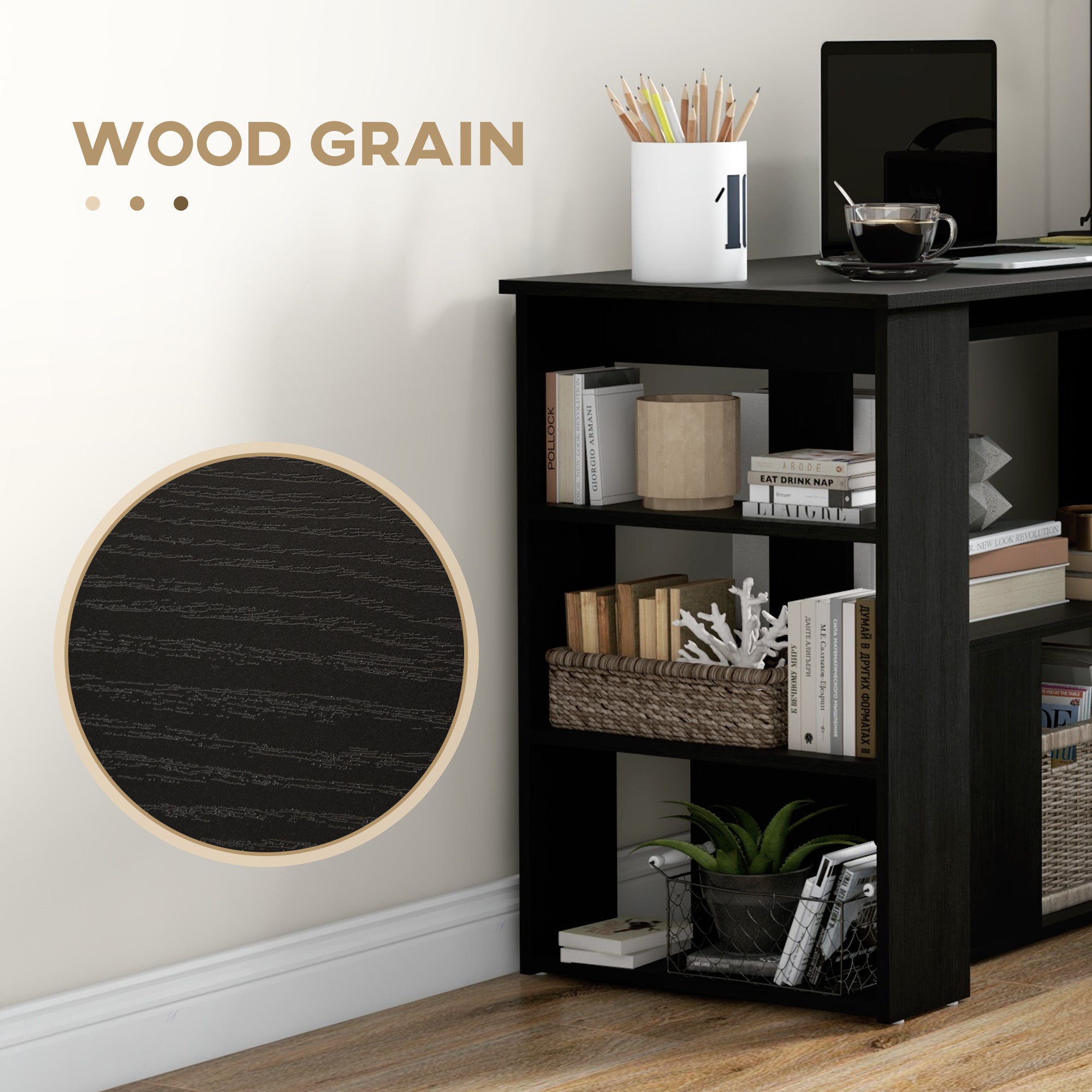 L Shaped 360 Degree Rotating Corner Desk