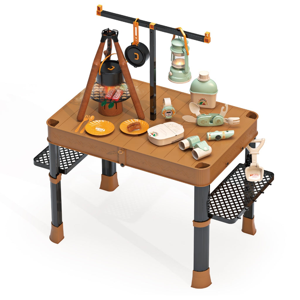 Contixo Kids Camping Table Playset - 17" Foldable Case, Outdoor Pretend Play Toy by Contixo