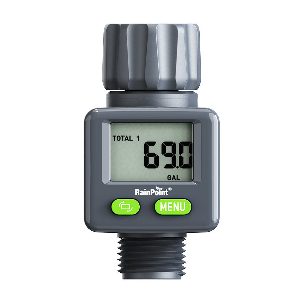 RAINPOINT Bi-Directional Measurement Digital Water Flow Meter for RV Tank Hose with Gallon/Liter Switch Indoor, Consumption & Flow Rate Monitor for Outdoor Garden Hose Sprinkler Bandit Travel Trailer by BALDR Electronic