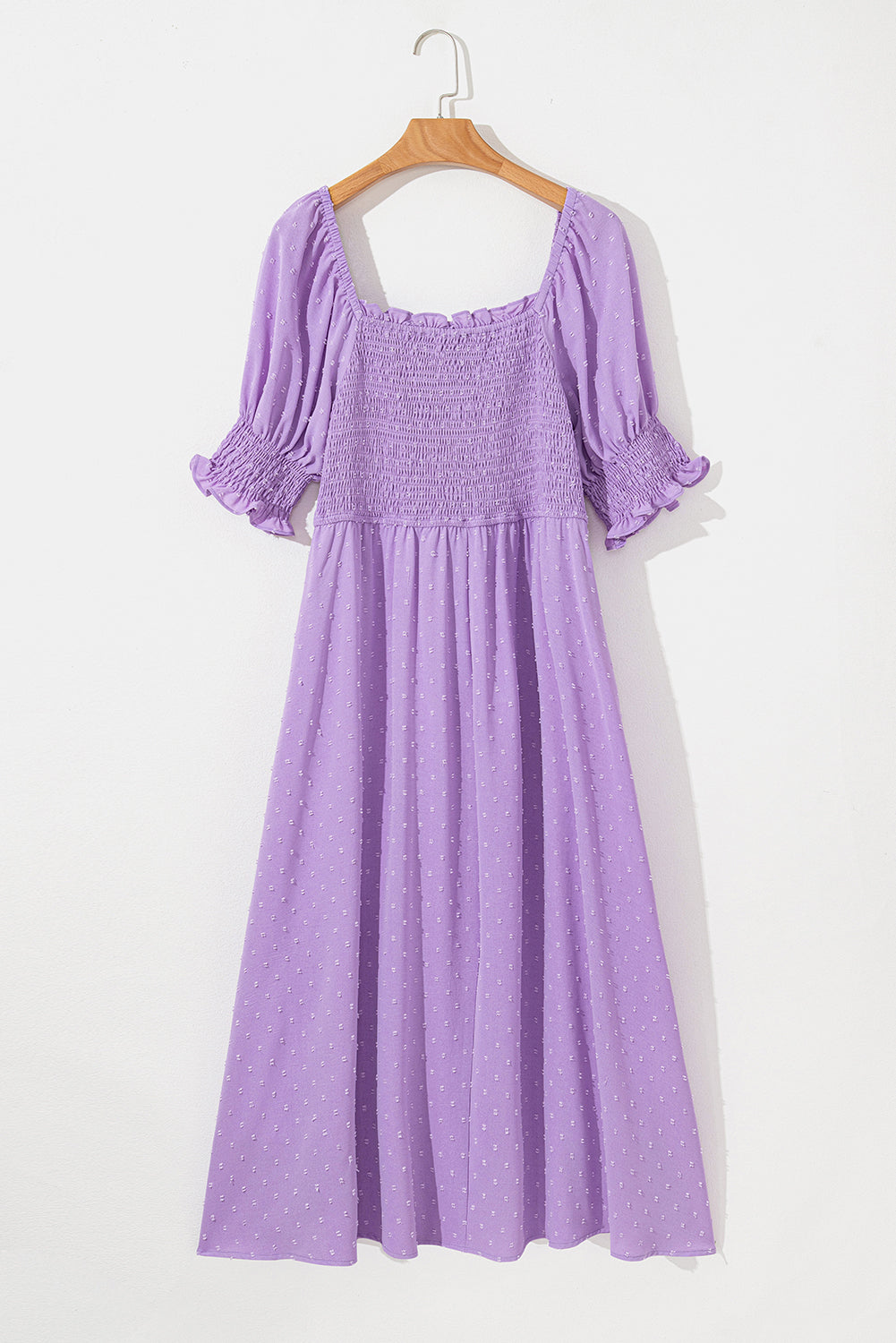 Marley Plus Size Swiss Dot Smocked Dress - Threaded Pear