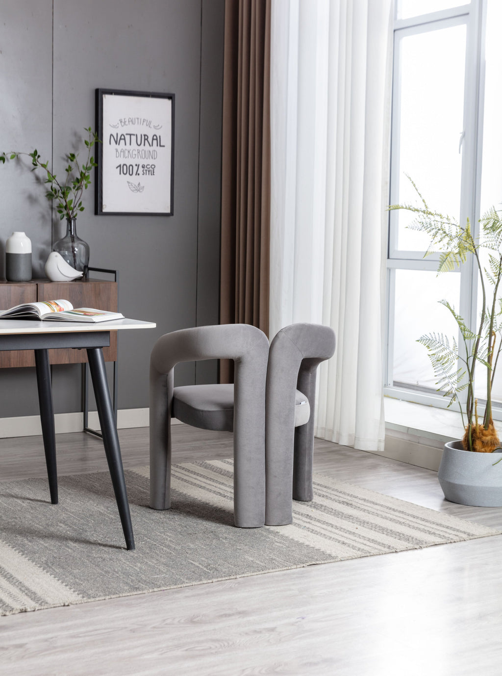 Set of 2 Contemporary Upholstered Accent Chair