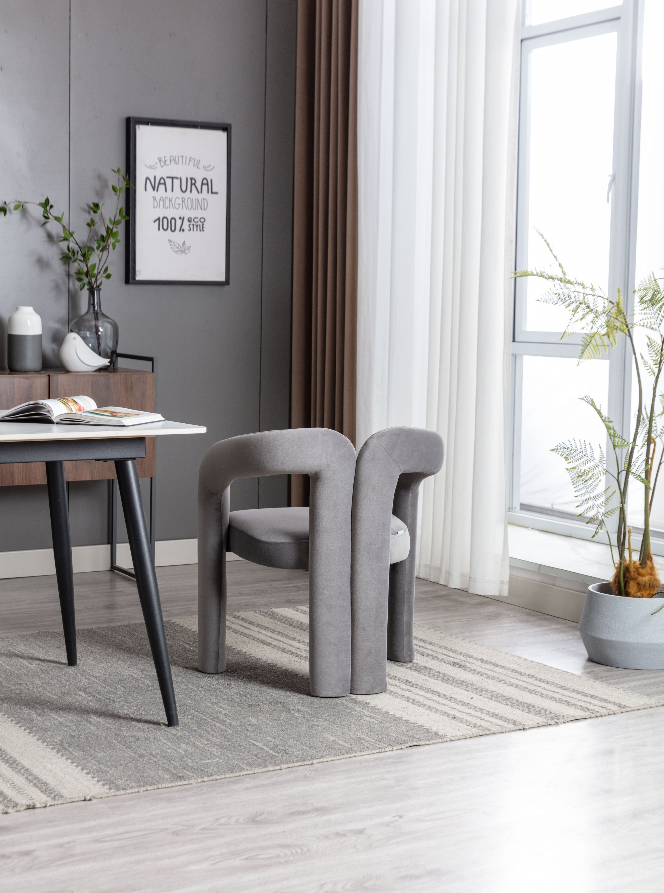 Set of 2 Contemporary Upholstered Accent Chair