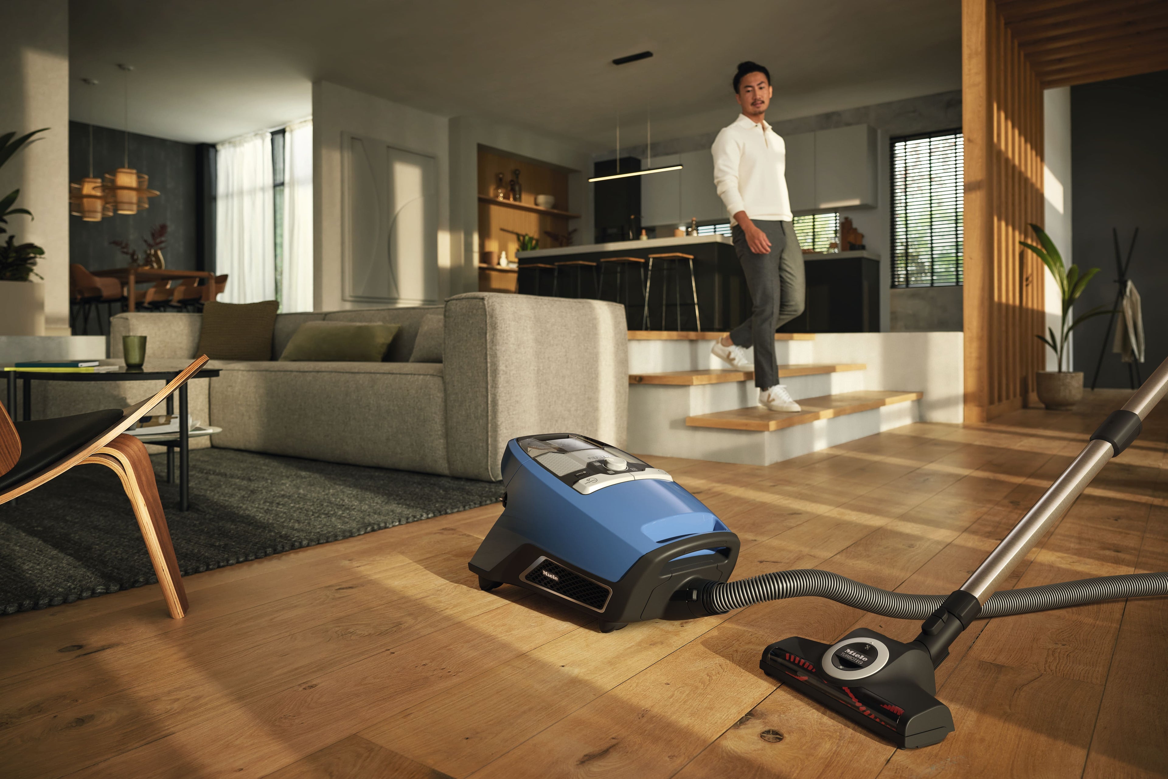 Miele Blizzard CX1 TurboTeam PowerLine Tech blue Vacuum Canister in Tech Blue