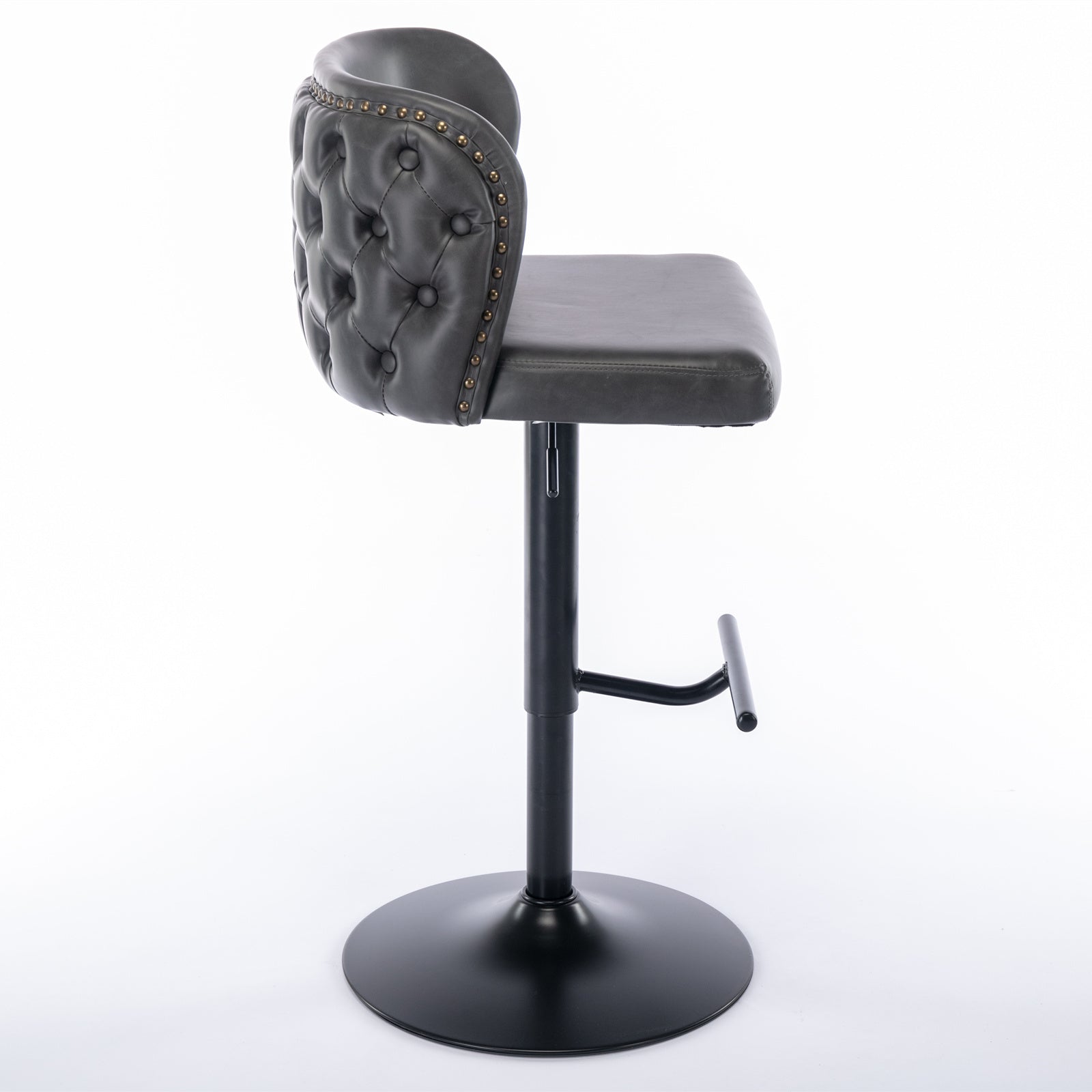 Set of 2 Modern PU Upholstered Swivel Barstools