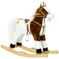 Qaba Rocking Horse with Sound, Ride on Horse with Saddle, Toddler Rocker, Gift for 3-8 Year Old, Brown by 39F INC.