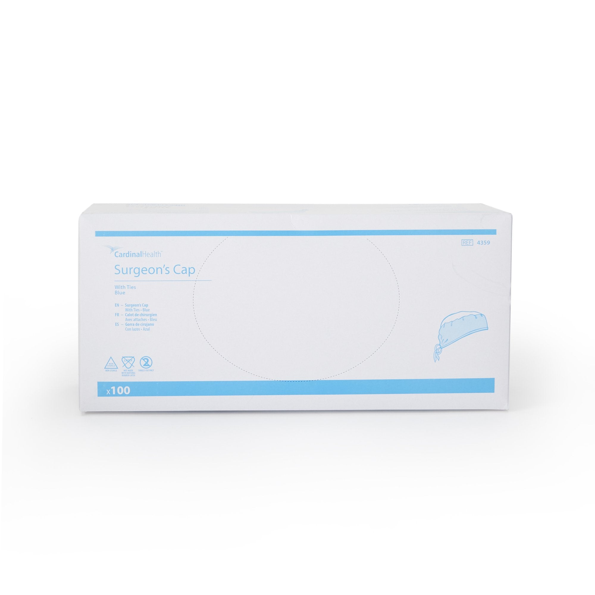 Surgeon Cap Cardinal Health One Size Fits Most Blue Tie Closure