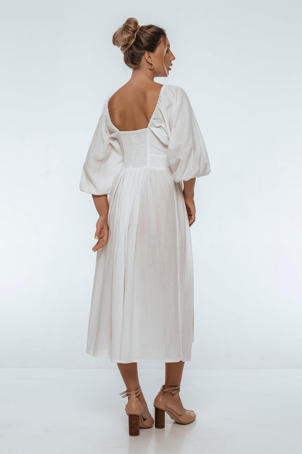 Genevieve Puff Sleeve Midi Dress