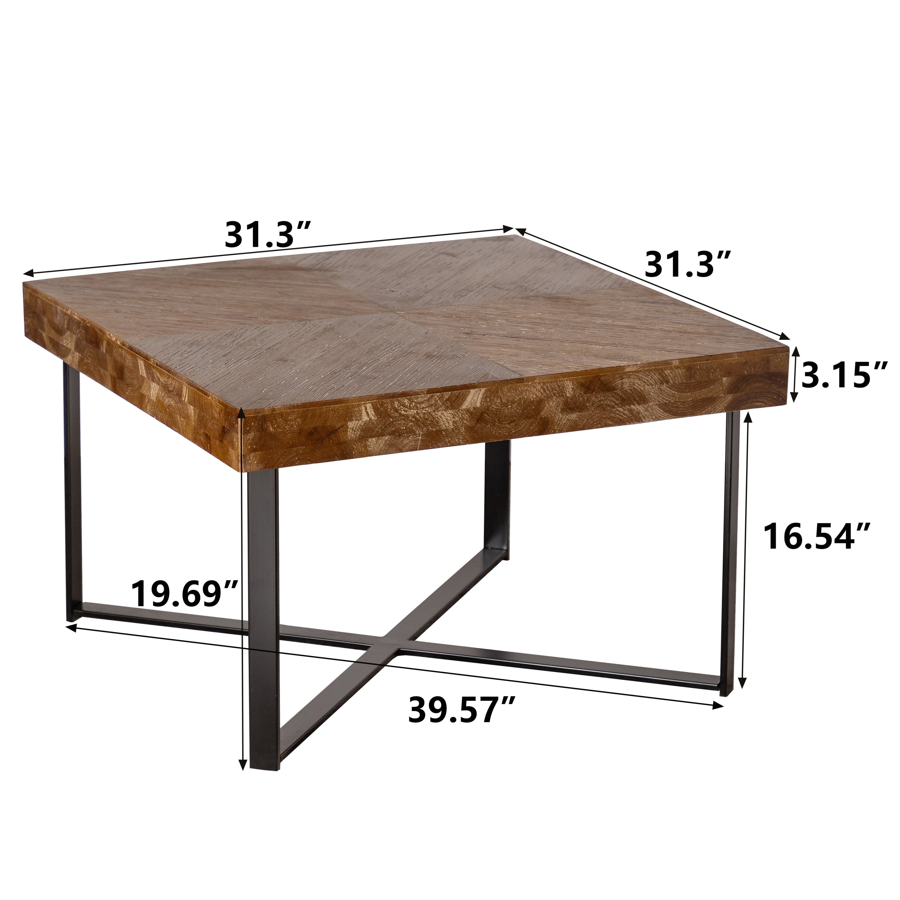 Modern Retro Splicing Square Coffee Table Set of 2