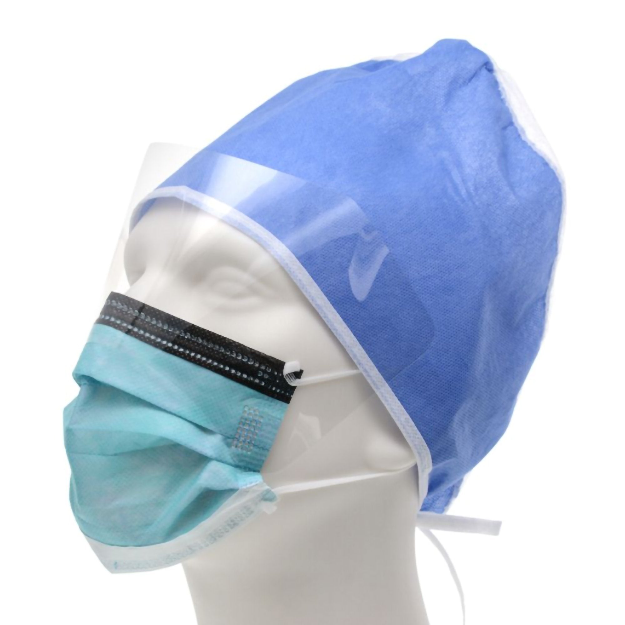 Procedure Mask with Eye Shield Cardinal Health Anti-fog Foam ASTM Level 3