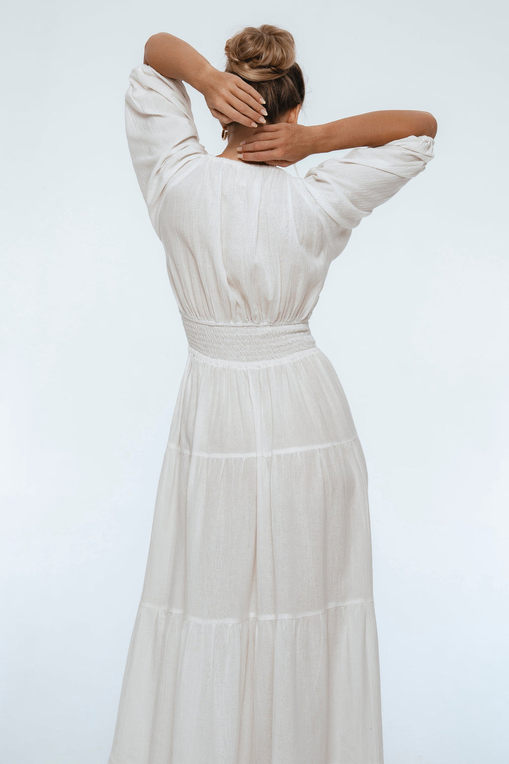 Lucienne Smocked Linen Maxi Dress