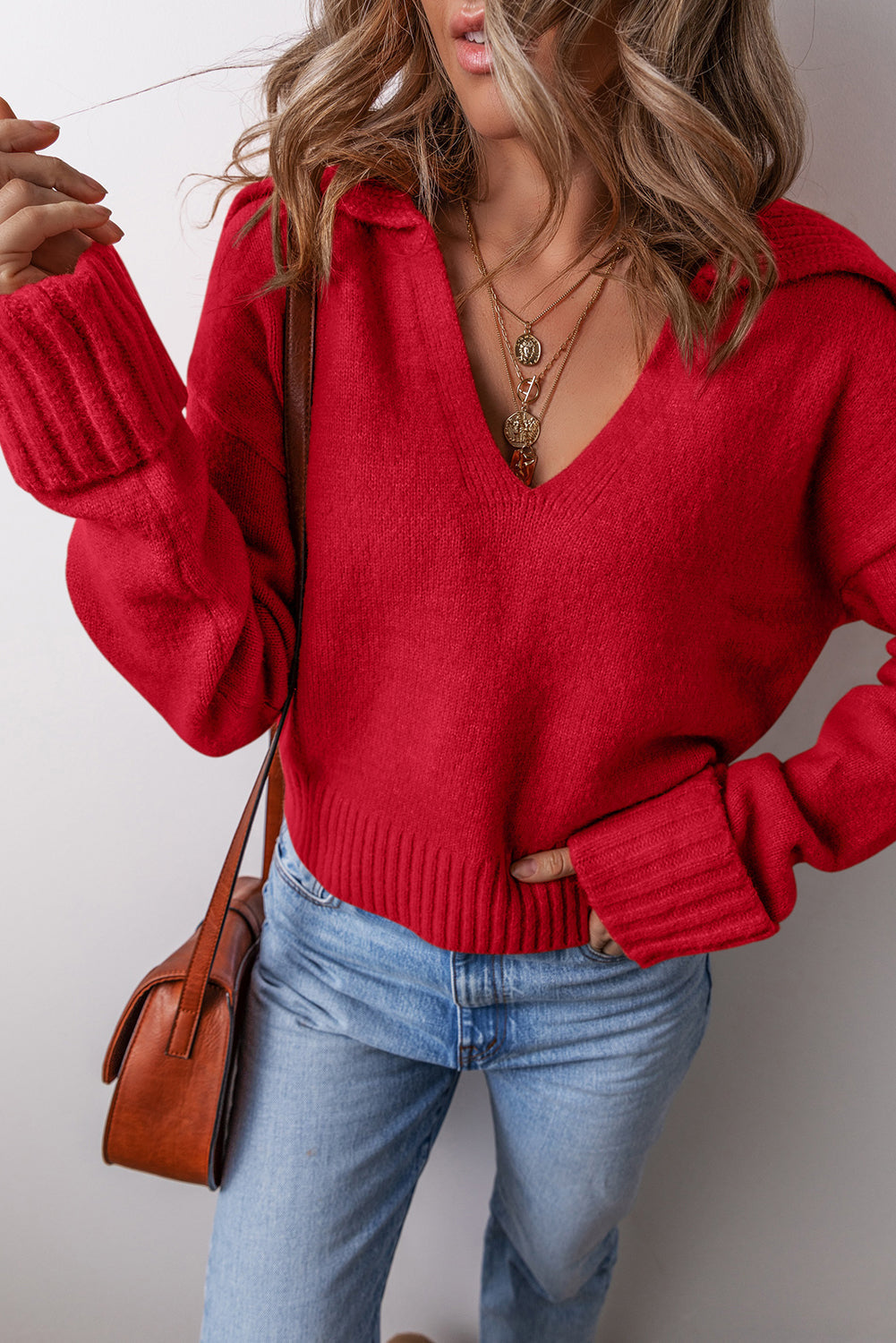 Avery Edge Sexy Elegant Sweater - Threaded Pear
