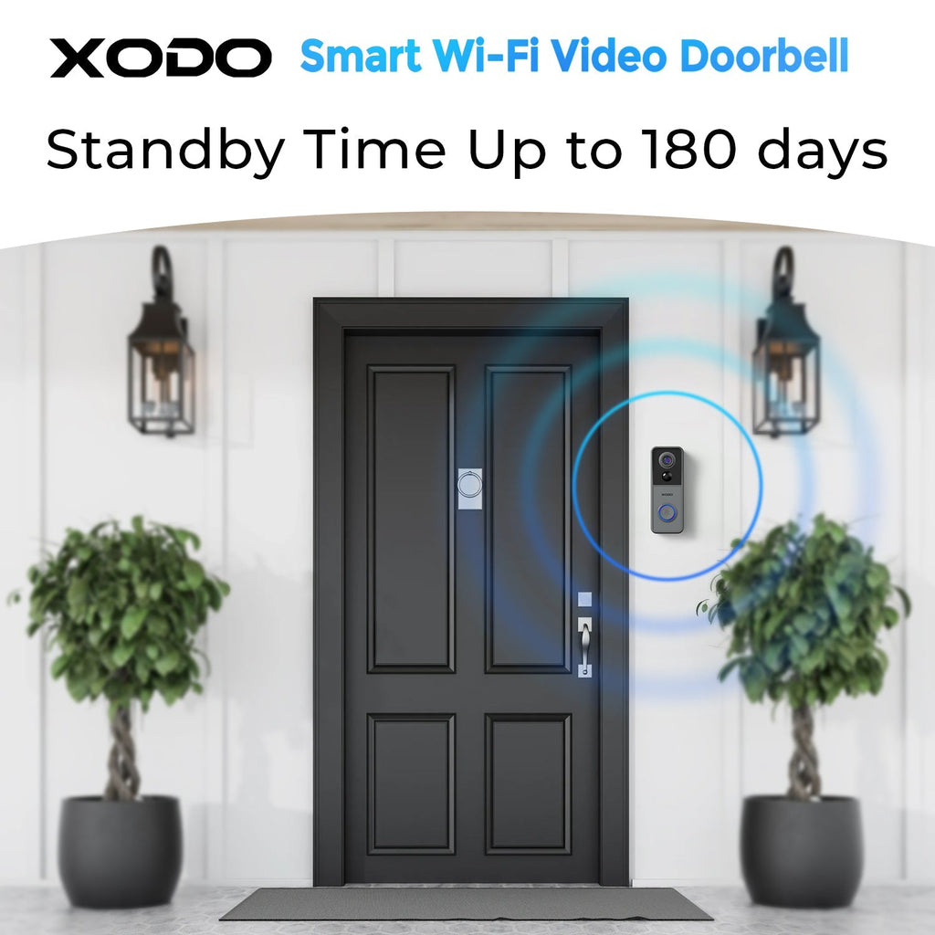 Xodo VD2 Smart Wi-Fi Wireless Video Doorbell with 2K QHD Camera and Chime by Contixo