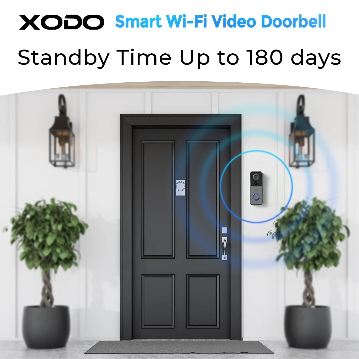 Xodo VD2 Smart Wi-Fi Wireless Video Doorbell with 2K QHD Camera and Chime by Contixo