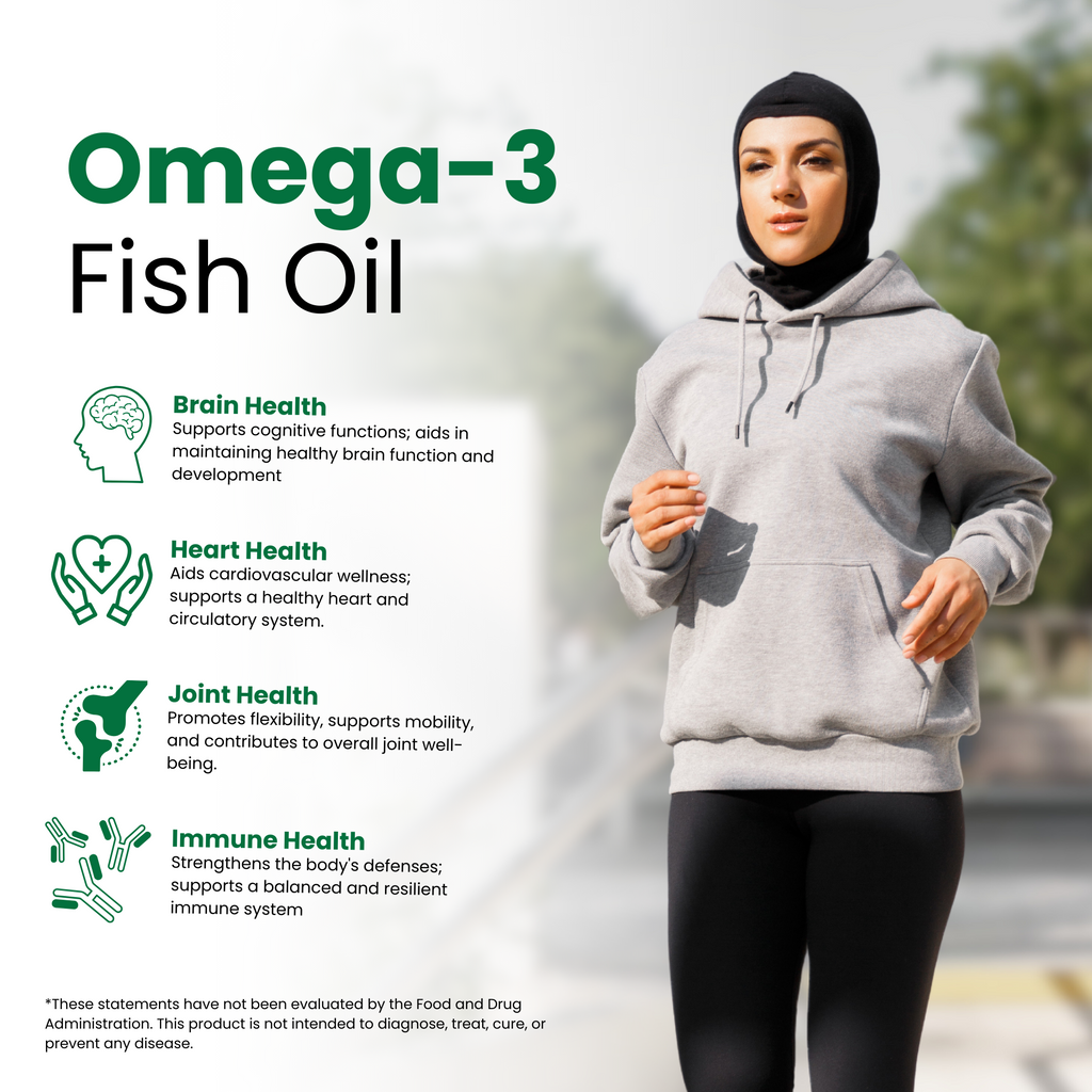 Halal Fish Oil Omega-3 (Halal Gelatin) Softgels (3Pack)
