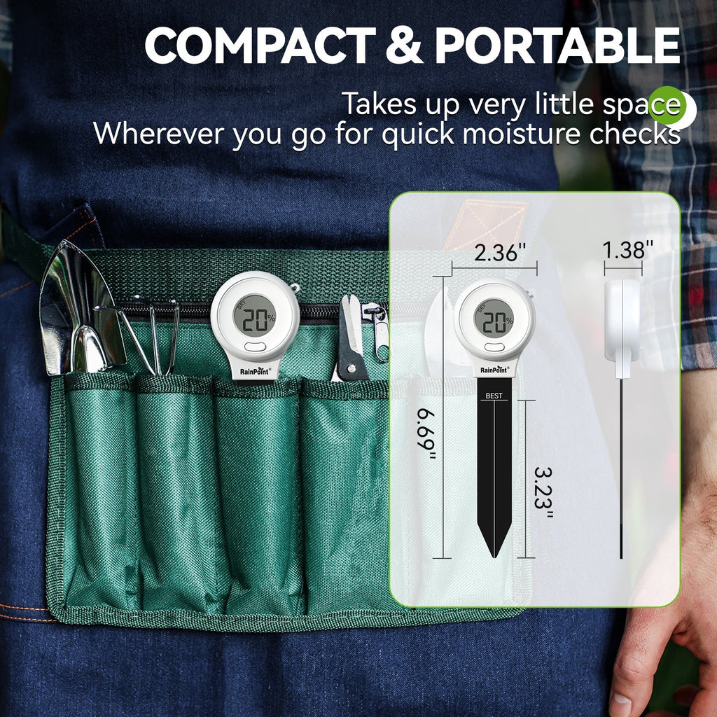 RAINPOINT Digital Compact Soil Moisture Meter for Indoor/Outdoor Plants, Soil Probe Hygrometer Sensor Tester Sets for Garden Lawn Farm, Easy Operation House Pot Plants Moisture Detector- 3 pcs by BALDR Electronic
