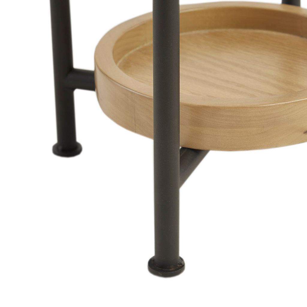 White/Natural End Table