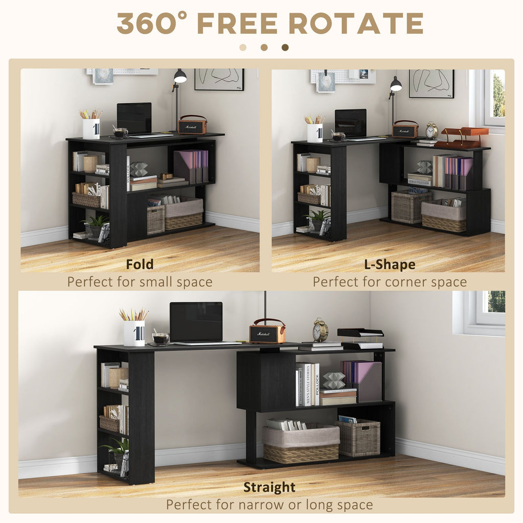 L Shaped 360 Degree Rotating Corner Desk