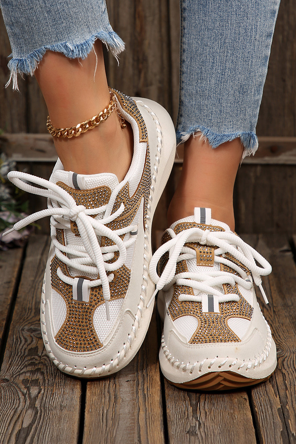 Abigail Lace Up Breathable Sneakers by Threaded Pear