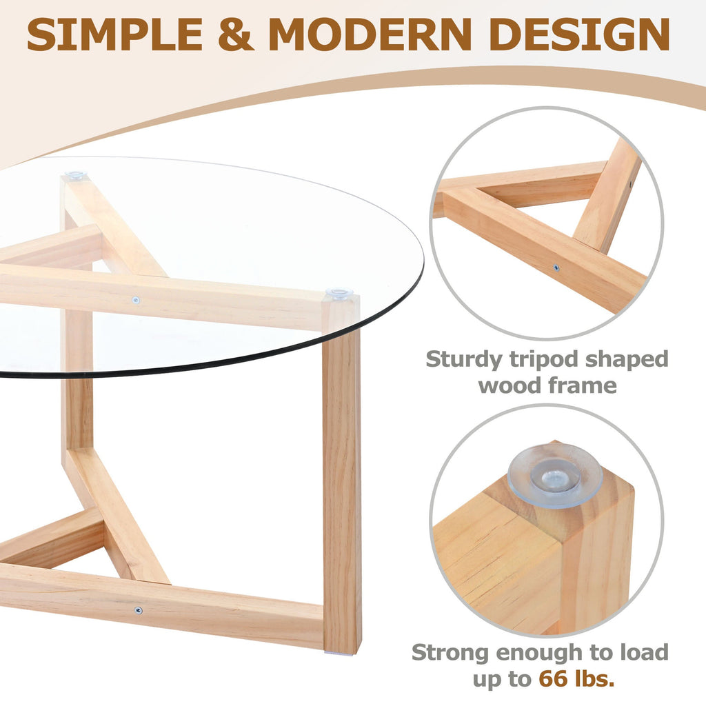 Round Glass Modern Coffee Table